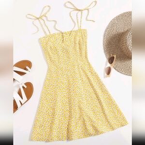 Yellow Dainty Floral Women's Dress